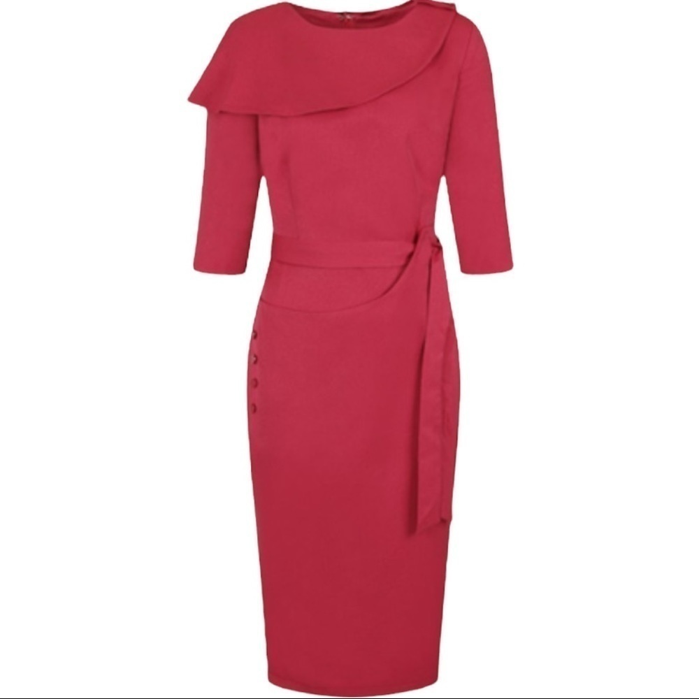 NWT Collectif Vintage Jane 40s Pencill Midi Dress - Picture 2 of 8
